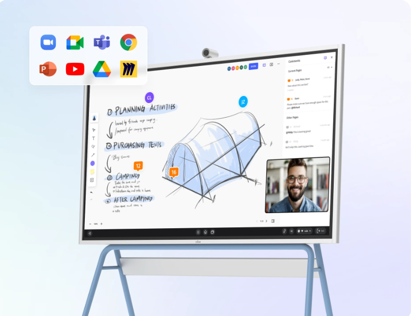 Smart Whiteboard with interactive touch screen for modern classroom and office use